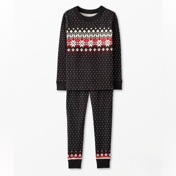 Hanna Andersson Other - Hanna‎ Andersson Holiday Pajama Set Family Heritage Black Red & White 110cm NWT